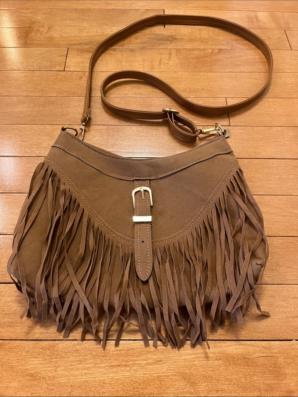 Fringe Crossbody Shoulder Bag in Brown